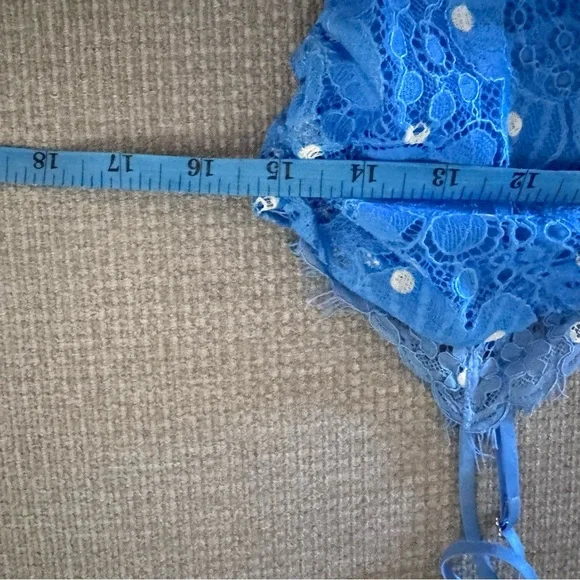 For Love And Lemons Samira Blue Lace Mini Dress size medium NWT - Picture 8 of 9